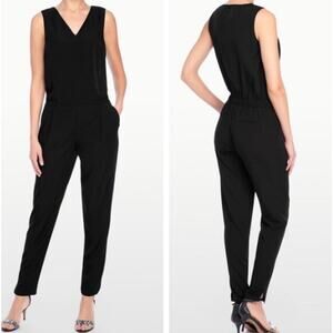NYDJ Black Semi Formal Jumpsuit Tailored Fit Pockets Sleeveless Womens Size 4